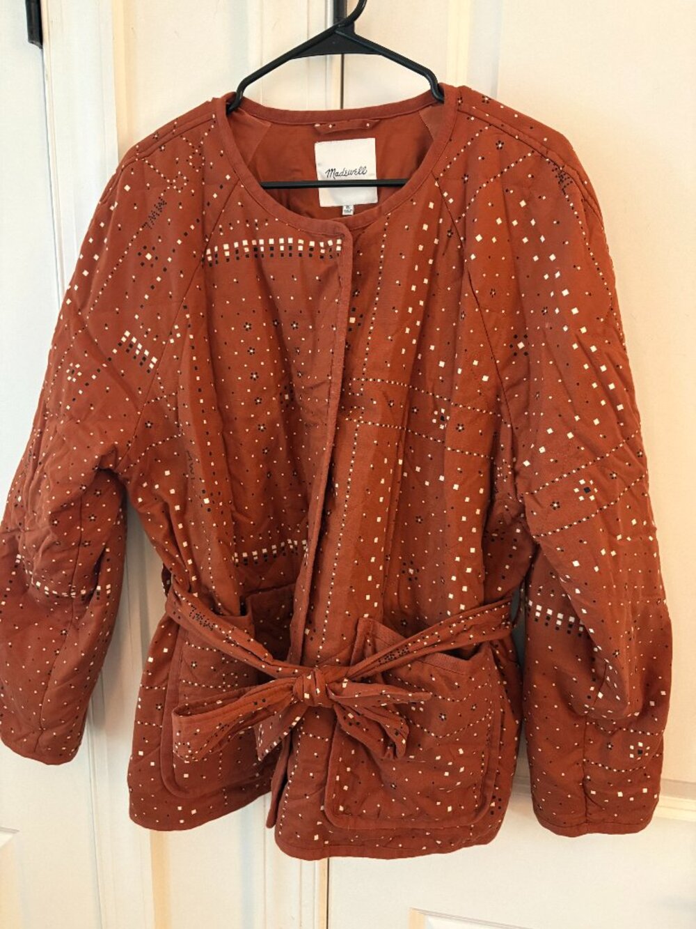 Madewell Quilted Bandana Jacket Wrap Coat